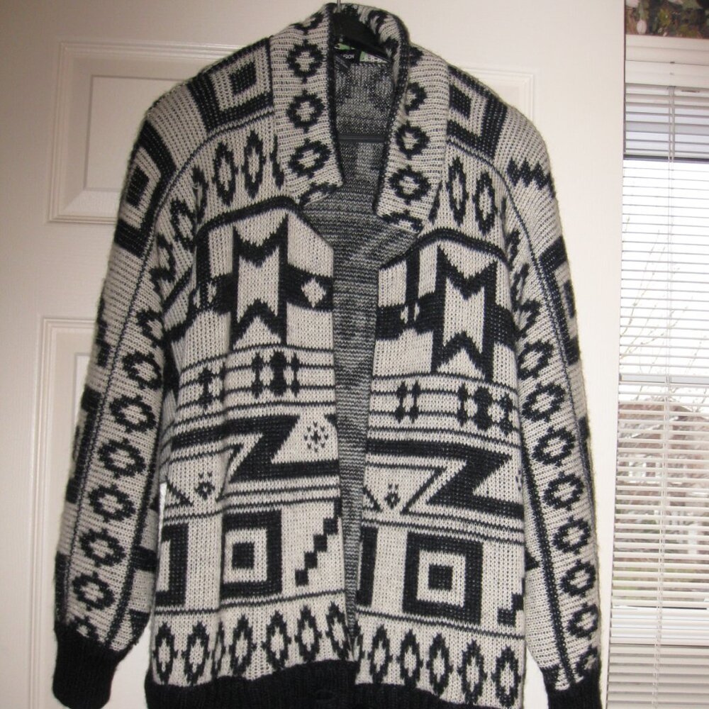 Vintage IB Diffusion Cardigan, Aztec Design in Medium